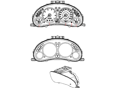 56010537AF Mopar Cluster Assembly W/Lens, Circuit Board, Odometer Knob Illustration 1 of 1