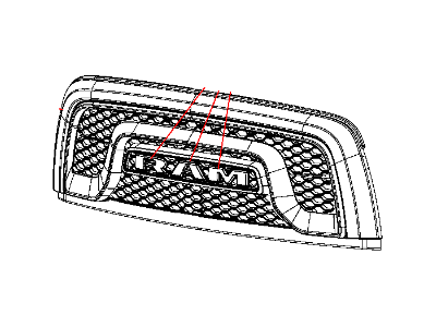 Ram 5UQ43RXFAA GRILLE Radiator Without RAM Letters