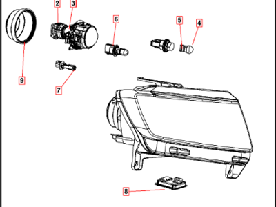 Jeep 55079380AF HEADLAMP