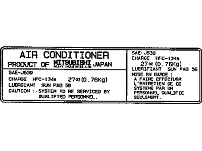 Chrysler MR227224 Label