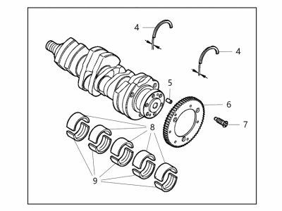 Mopar 68275235AA Crankshaft Kit Engine With Bearings