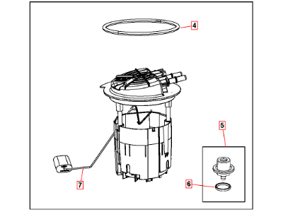 Mopar 5145614AA Module Kit Fuel Pump/Level Unit Kit: Pump, Unit, O-Ring