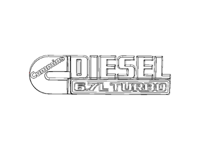 Mopar 68149701AA Nameplate Front Fender Cummins Diesel 6.7 Liter Mopar 68149701AA Nameplate Front Fender Cummins Diesel 6.7 Liter