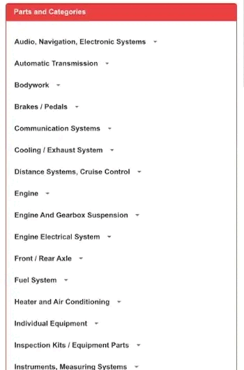How can I locate a part using the categories on your website? Step 2